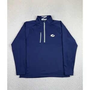 Zero Restriction Tour Series Pullover Mens Large Blue 1/4 Zip Golf Stretch
